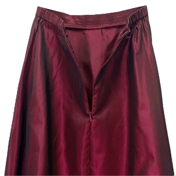 Jessica McClintock Millennium 2000 Burgundy Taffeta Maxi Skirt Size 6 USA VTG - Picture 7 of 12